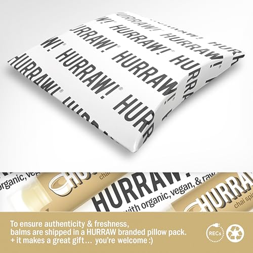 Hurraw! Organic Chai Spice Lip Balm 3-Pack Vegan Natural Moisturizer