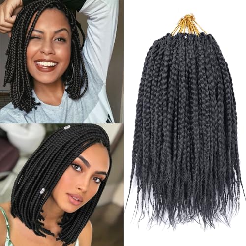 XTREND 10 inch Box Braids Crochet Hair Pack – Pre-Looped 18 Strands/Pack, 6 Packs, 108 Strands, Knotless Bohemian 1B