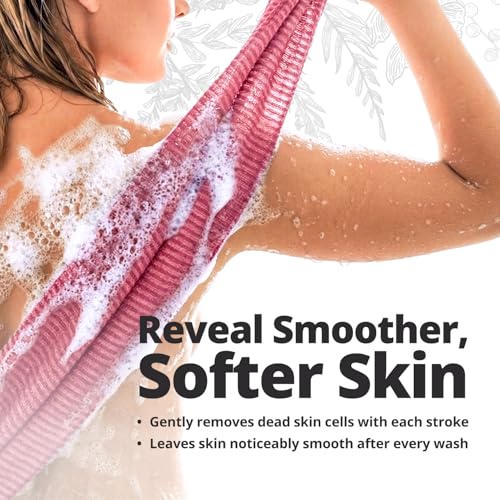 Aisen Japanese Exfoliating Shower Towel - 47" Extra-Long Body Scrubber