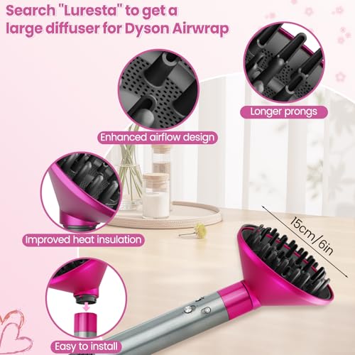 Luresta Large Curl Diffuser Attachment for Dyson Airwrap HS01 HS05 HS08 - Rose