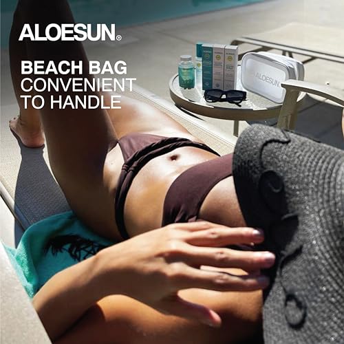 ALOESUN White Waterproof Clear Beach & Travel Bag Organizer with Zipper