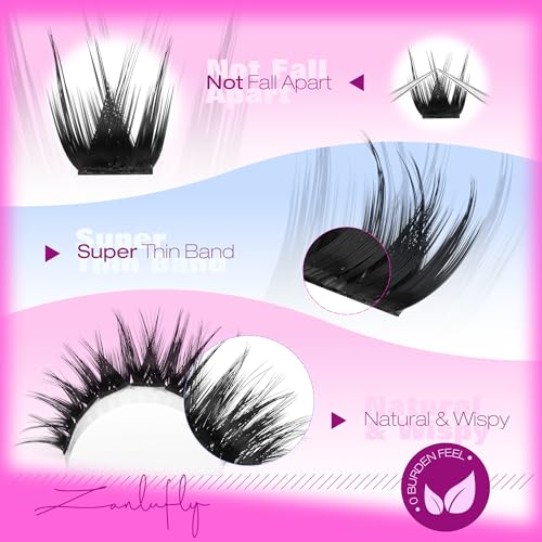Wispy-01-Kit DIY Eyelash Clusters Kit with Lash Glue & Tweezers - Volume & Natural Look