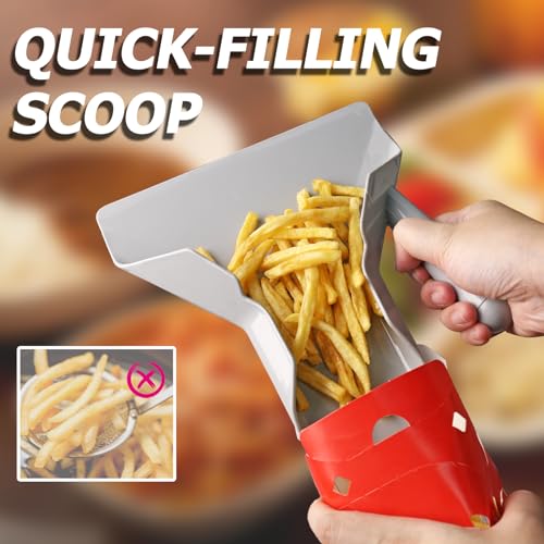 Bonsicoky Polycarbonate French Fry & Popcorn Scoop with Right Handle