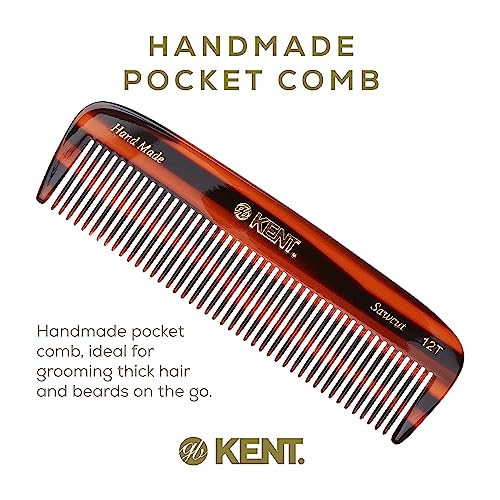 Kent Tortoiseshell Wide Tooth Detangling Comb for Thick & Curly Hair - Handmade, 1 Pack