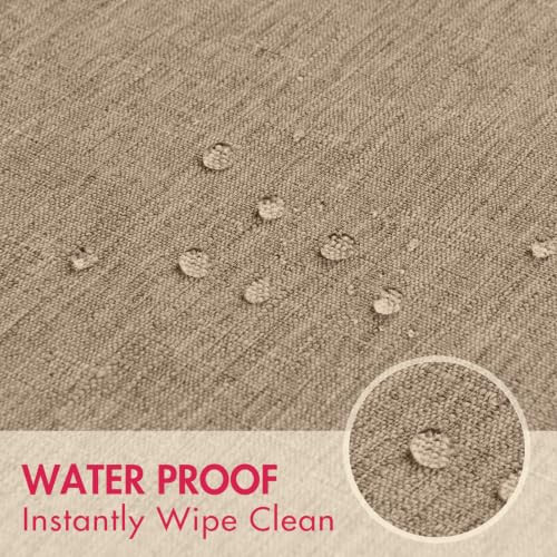 Flaxen Polyester Linen Cloth Napkins Set of 8 - Waterproof & Stain Resistant