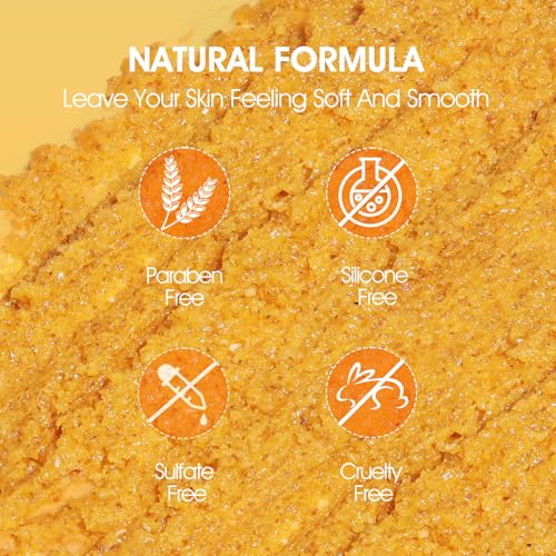VOERUY Turmeric Exfoliating Body Scrub with Coconut Oil & Vitamin C - 11.28oz