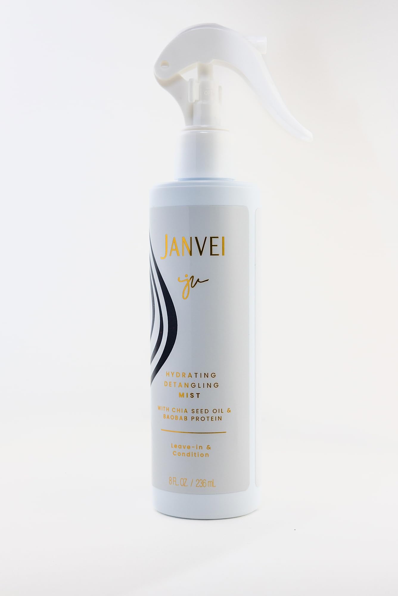 Janvei Hydrating Detangling Mist, Leave-in Hair Conditioner with Chia Seed Oil & Baobab Protein, 8 Fl oz