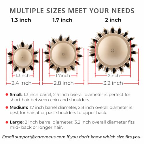 Care Me 1.7 Inch Professional Blow Dry Round Brush - Ceramic Barrel for Styling & Straightening