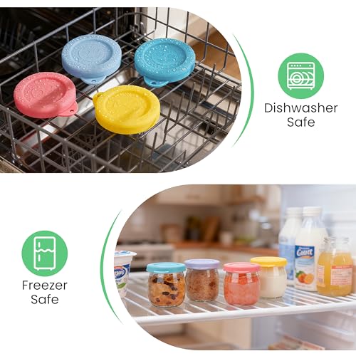 8 Silicone Jar Lids for Petit Pot 4oz Desserts - Airtight & Reusable