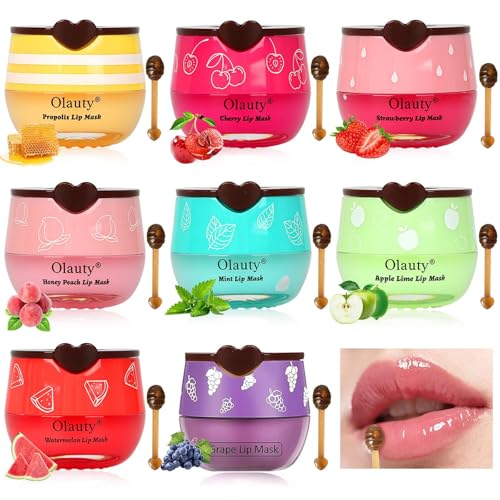 8-Pack Bee Honey Lip Balm & Overnight Sleep Mask Set with Applicator