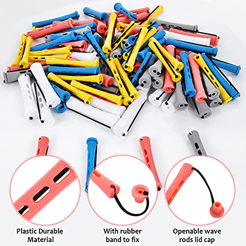 100-Piece Hair Perm Rod Set - 5 Sizes Non-Slip Cold Wave Curling Rods