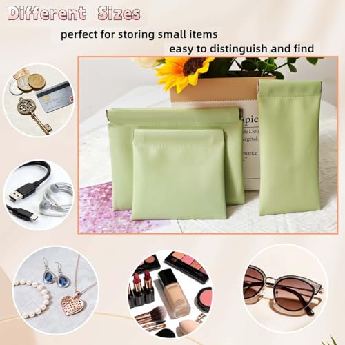 4-Pack Mini Cosmetic Bags for Purse - Waterproof Pink Makeup Pouches