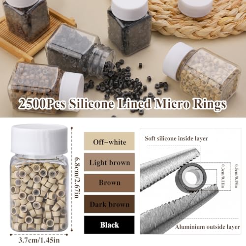 Micro Beads Hair Extension Kit with Sewing Threads & Clips - Style2