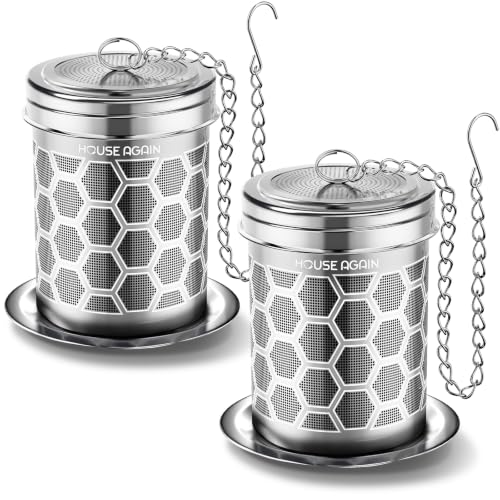 House Again 2-Pack Stainless Steel Tea Strainers with Chain Hook