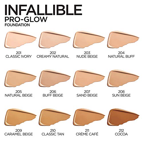 L'Oreal Paris Infallible Pro-Glow Foundation with SPF, Buff Beige - 1 fl oz