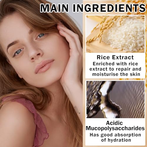 IONSGAKO White Rice Serum for Face - Deep Moisturizing & Pore Shrinking, 0.5 Oz