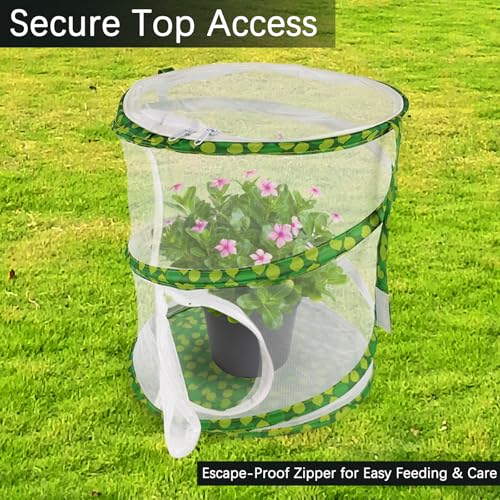 ZUFECY 12-Inch Pop-Up Butterfly Cage - Portable Insect Habitat