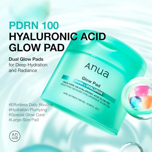 Anua PDRN 100 Hyaluronic Acid Toner Pads - Hydrating Collagen Face Mask, 60ct