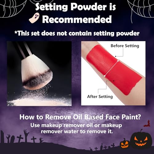 Joker Clown Makeup Kit with Face Paint & Blue Brushes - Halloween Cosplay