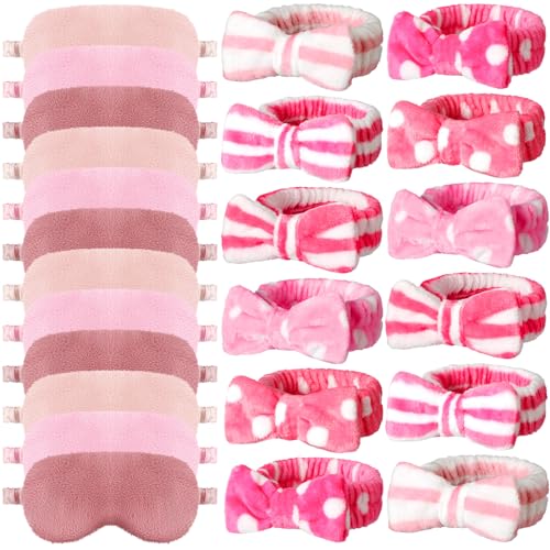 Newcotte Sleepover Party Supplies Set - 24 Pcs Plush Masks & Headbands