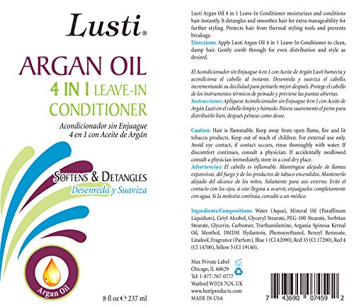 Lusti Argan Oil 4 In 1 Leave-In Conditioner - 8 fl oz