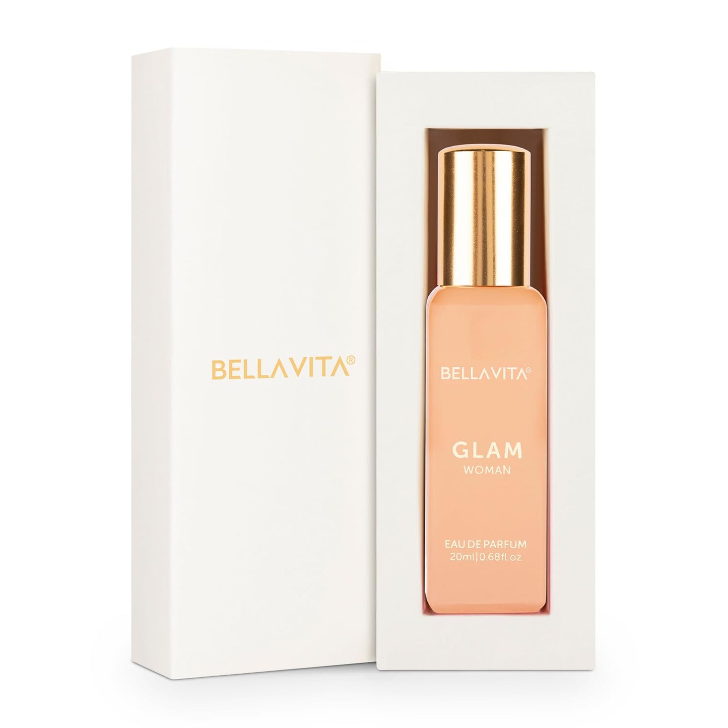 Luxury GLAM Eau de Parfum - Travel Size 20 ml | White Floral, Orange, Jasmine & Honey Notes | Long-Lasting Women's Fragrance
