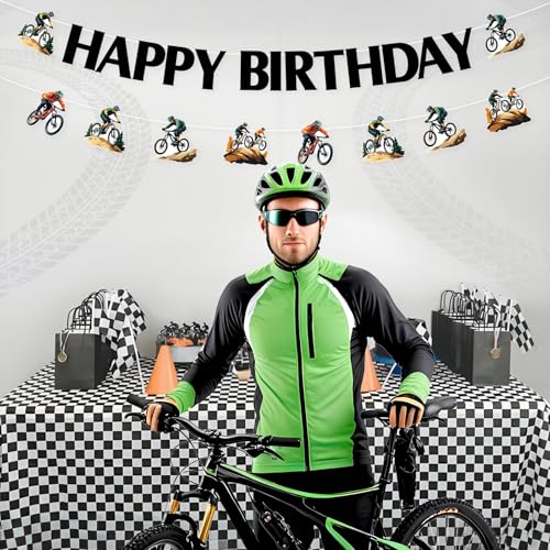 Mountain Bike Birthday Banners - BMX Theme Party Decorations
