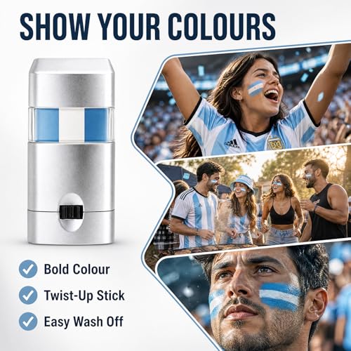 Blendable Blue White Face Paint Stick for Sports & Events
