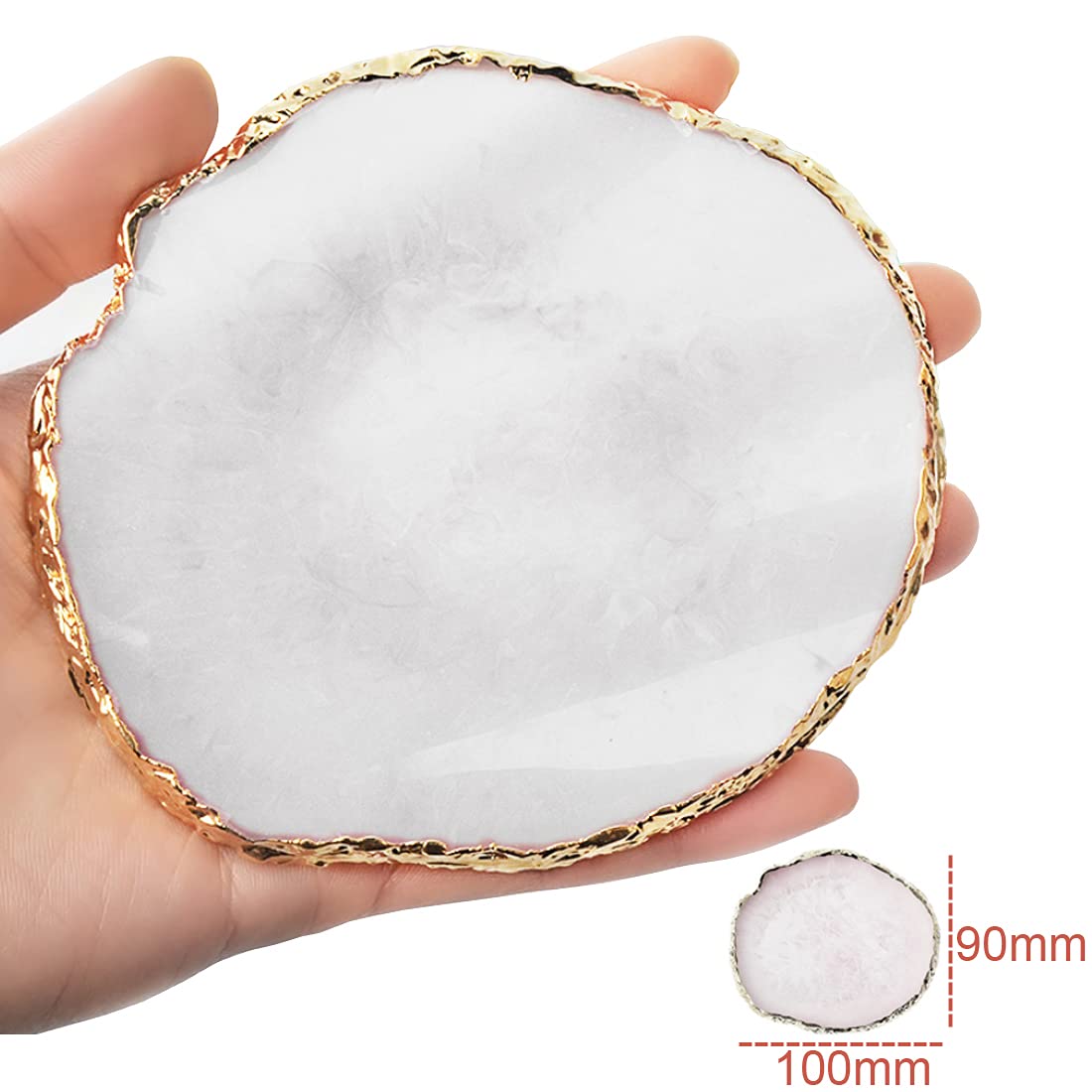 Resin Nail Art Palette - Mixed Color Gilded Edge Display Board for Gel Nail Painting | White