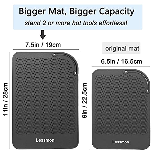 Lessmon Heat Resistant Silicone Mat for Hair Styling Tools - 11x7.5 in