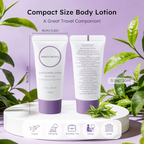 Travel Size Body Lotion 0.7 oz x30 – Nourishing Hand & Body Moisturizer, Individually Wrapped