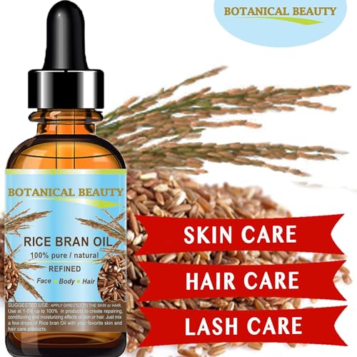 Rice Bran Oil 100% Pure Cold Pressed Carrier Oil 2 Fl Oz