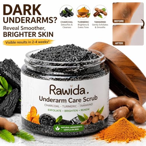 Gentle Charcoal Underarm Scrub with Turmeric for Exfoliation