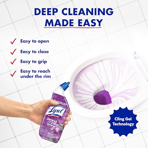 Lysol Lavender Toilet Bowl Cleaner Gel - Disinfecting & Septic Safe, 24 oz (Pack of 4)