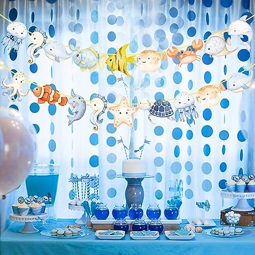 Ocean Animal Banners - 2pcs Under the Sea Party Decorations