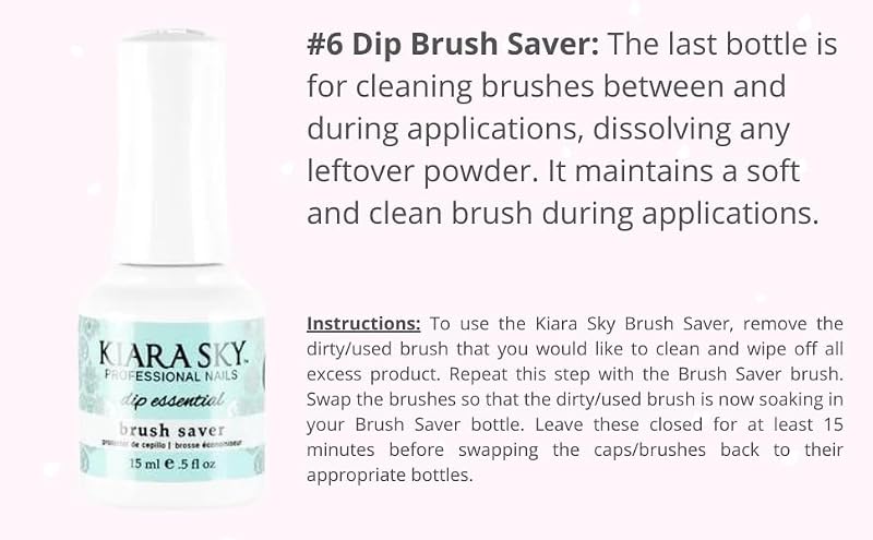 Kiara Sky Dip Powder Brush Saver - Step 6 Manicure Brush Cleaning Solution