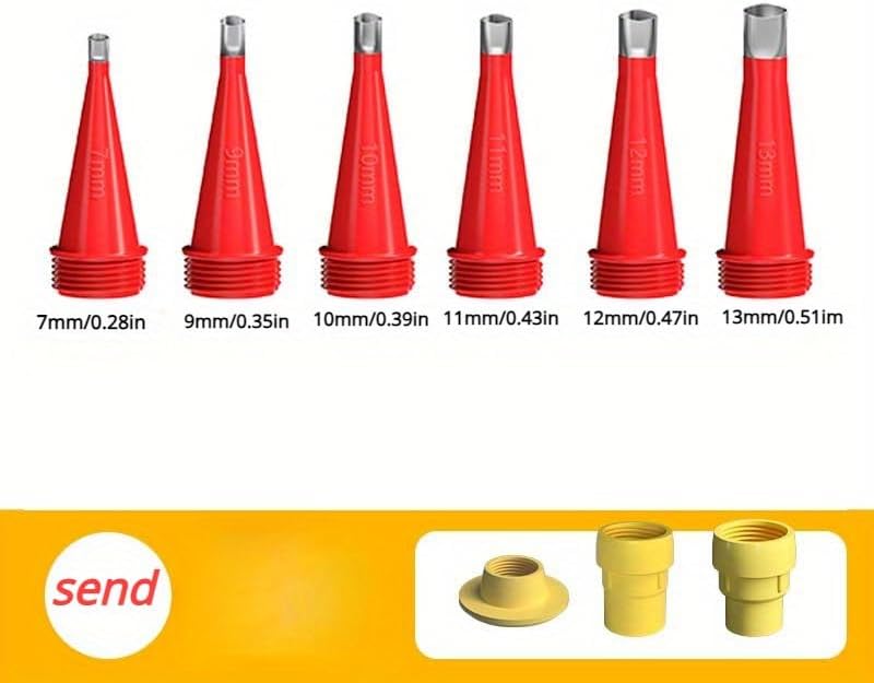 9-Piece Caulking Finisher Kit - Reusable Nozzle Applicators with 6 Nozzles & 3 Connectors | Ideal for Bathroom, Doors & Windows