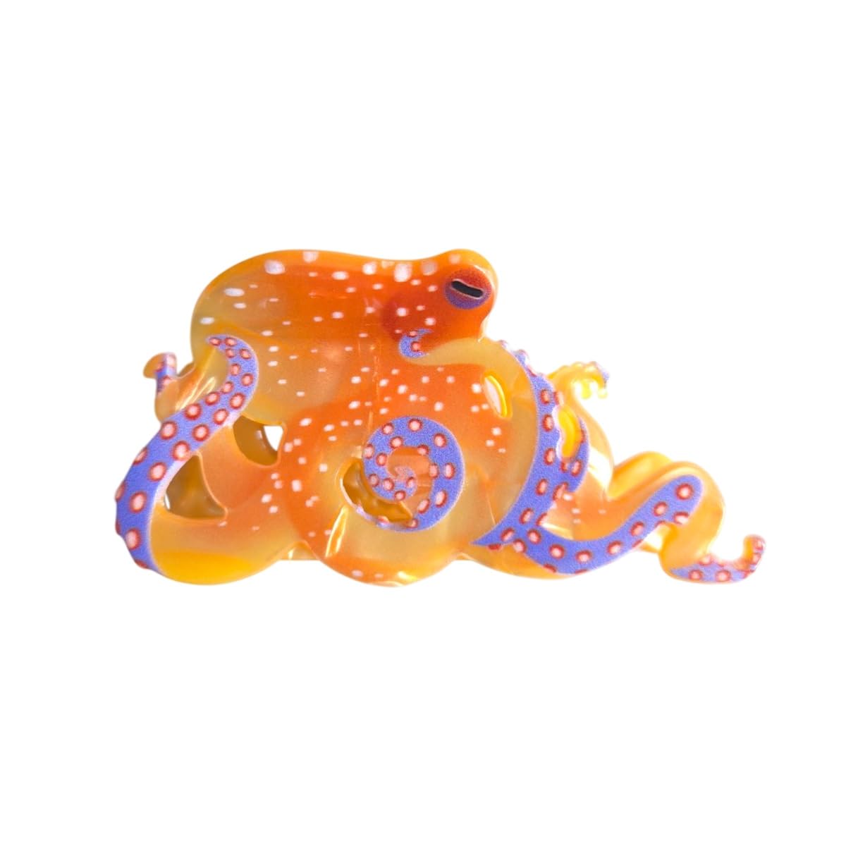 Funny Octopus Hair Clips - Novelty Acetate Claw Clip for Women | Light Pink Small Size