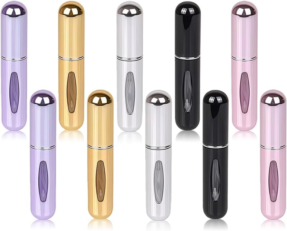 Refillable Perfume Bottles - 10 Pack Travel Size 5ml Leak-Proof Atomizers | Mini Spray Bottles for Purse & Travel