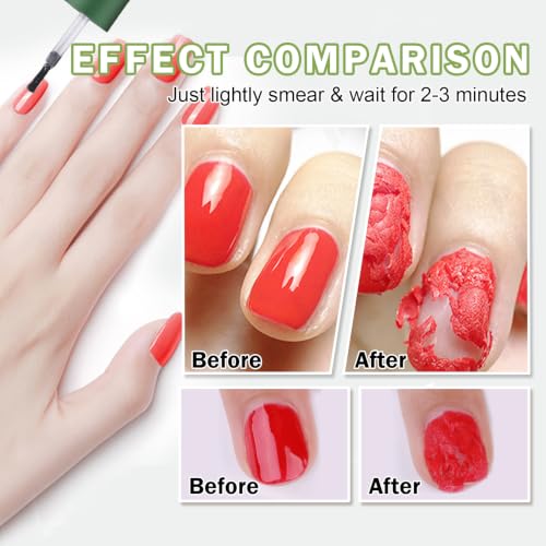 QIUFSSE Gel Nail Remover – 3PCS Magic Polish Remover (15ML)