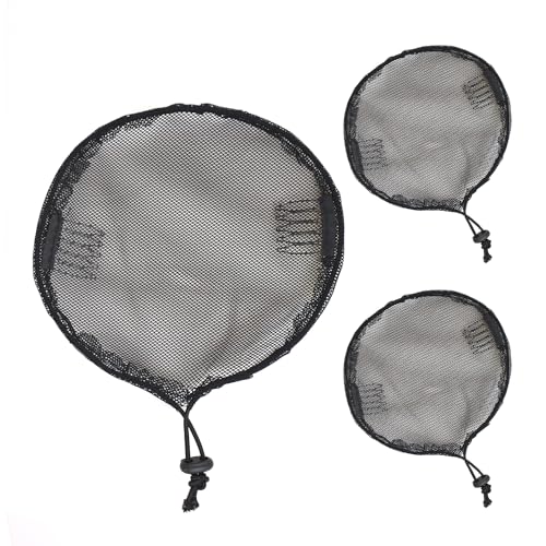 3 Pcs Black Round Ponytail Hair Net for Afro Puff Wigs