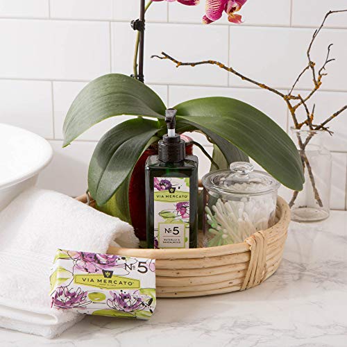 Via Mercato Liquid Soap - Shea Butter Enriched, 12 oz Waterlily & Sandalwood