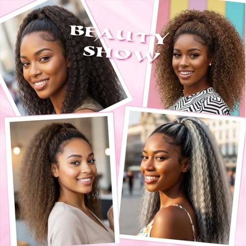 16-Inch Kinky Straight Drawstring Ponytail Extension - Yaki Wave
