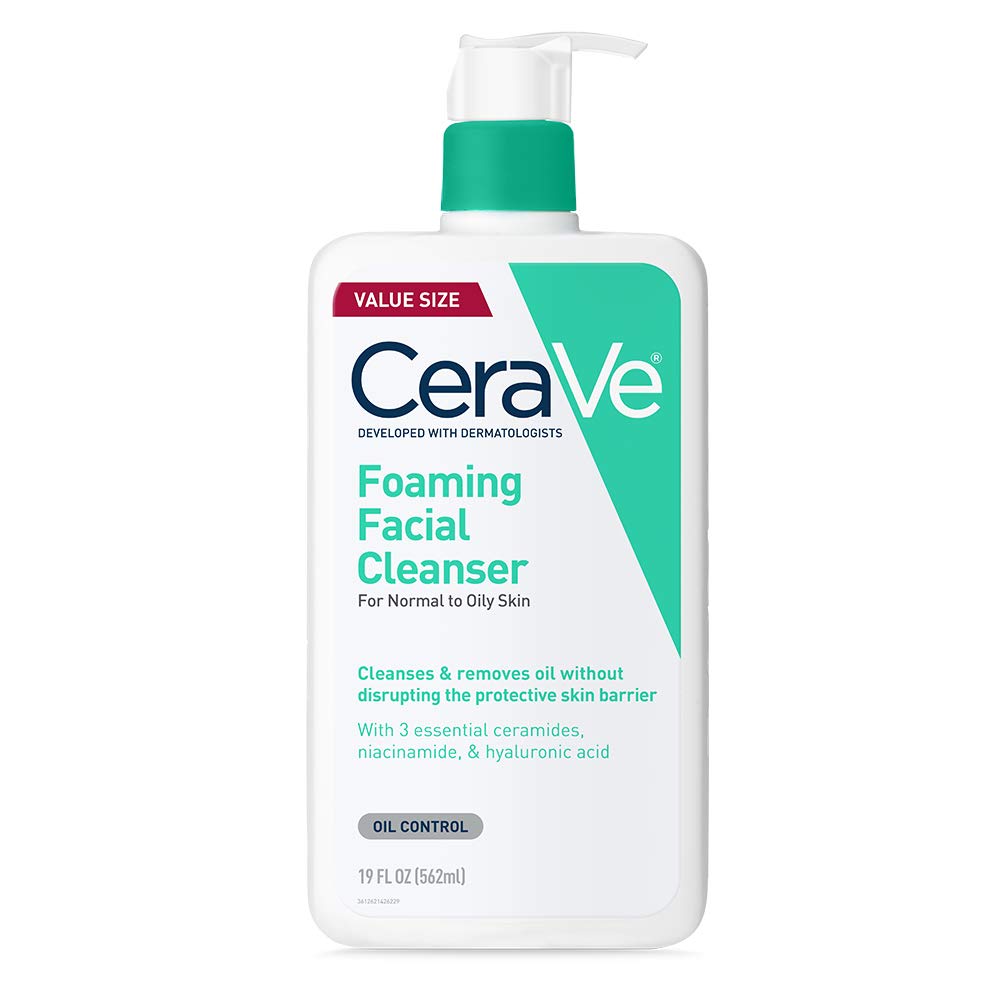 CeraVe Foaming Facial Cleanser - Daily Face Wash for Oily Skin with Hyaluronic Acid & Niacinamide | 16 Fl Oz