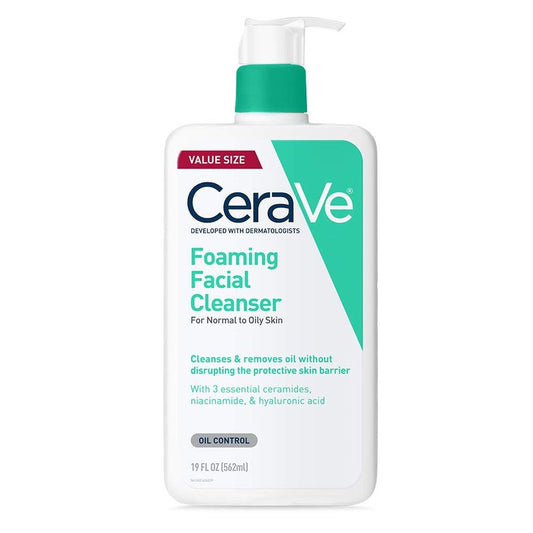 CeraVe Foaming Facial Cleanser - Daily Face Wash for Oily Skin with Hyaluronic Acid & Niacinamide | 19 Fl Oz