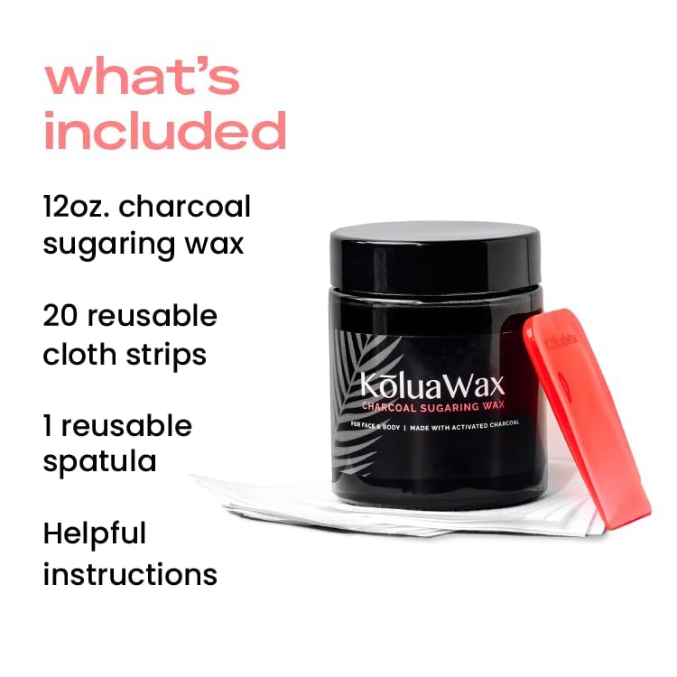 KoluaWax Vegan Sugar Wax Kit for All Skin Types - Hair Removal