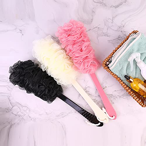 Long Handle Back Scrubber for Shower - Exfoliating Bath Brush (2 Pack)