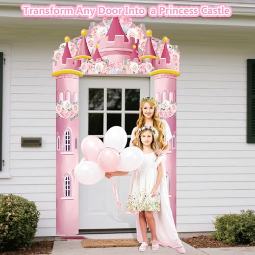 Princess Castle Door Banner Set – 3PCS Photo Booth Backdrop for Girls