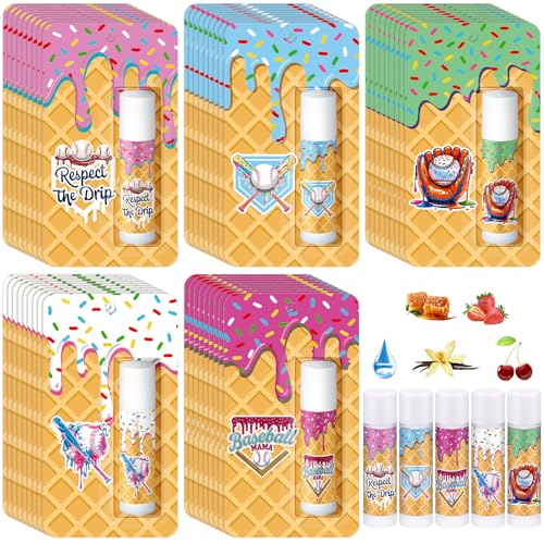 Loopeer Classic 30 Pcs Baseball Drip Lip Balm Party Favors
