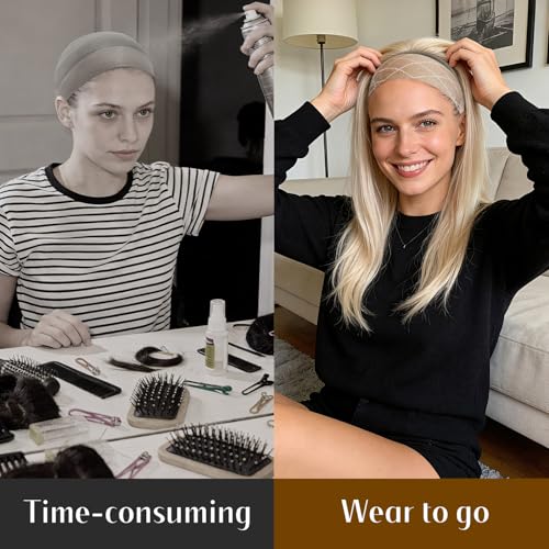 Dreamlover Anti-Slip Wig Grip Band, Soft Adjustable Wig Grip, Hairline Protection for Wigs, Headscarf, Hats, Easy to wear for Daily & Outdoor Casual Use, Nude, 2 PCS